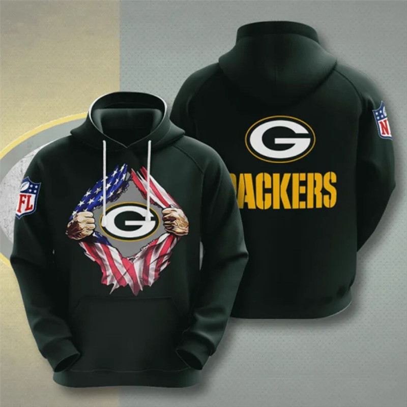 Men's Green Bay Packers Green NFL 3D Trending T-Shirt Hoodie